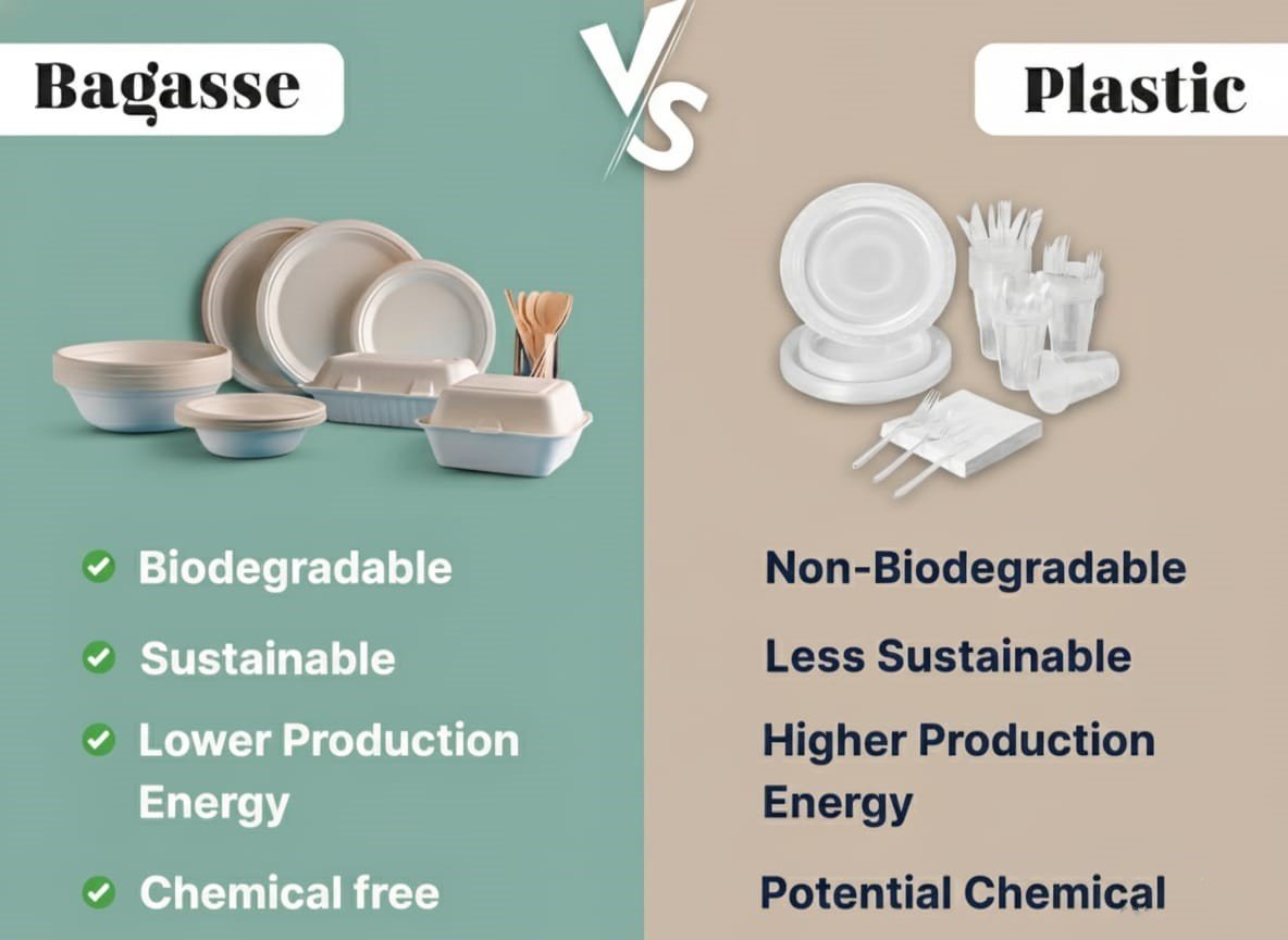 Bagasse vs Plastic